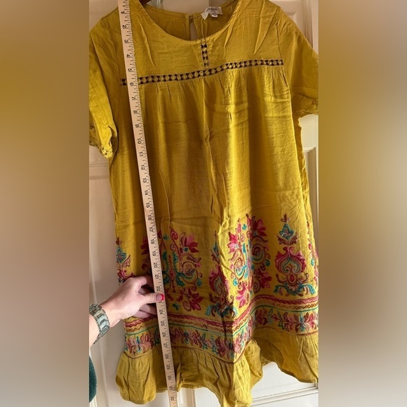 UMGEE Yellow Gold Short-Sleeve Dress Size Medium - Picture 10 of 11